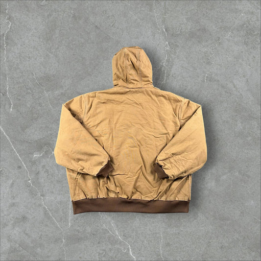 Giacca Carhartt Active J140 Brown Quilted “Spancrete Building Innovation” Made in the USA Carhartt