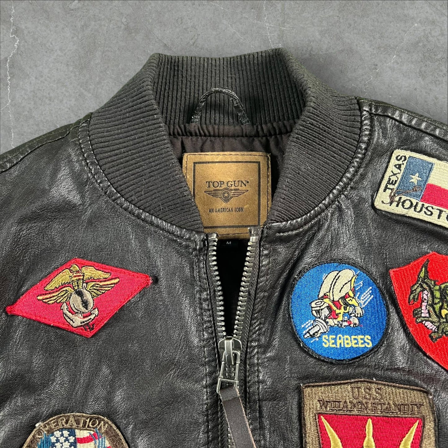 Bomber vintage Top Gun Vegan Leather Top Gun