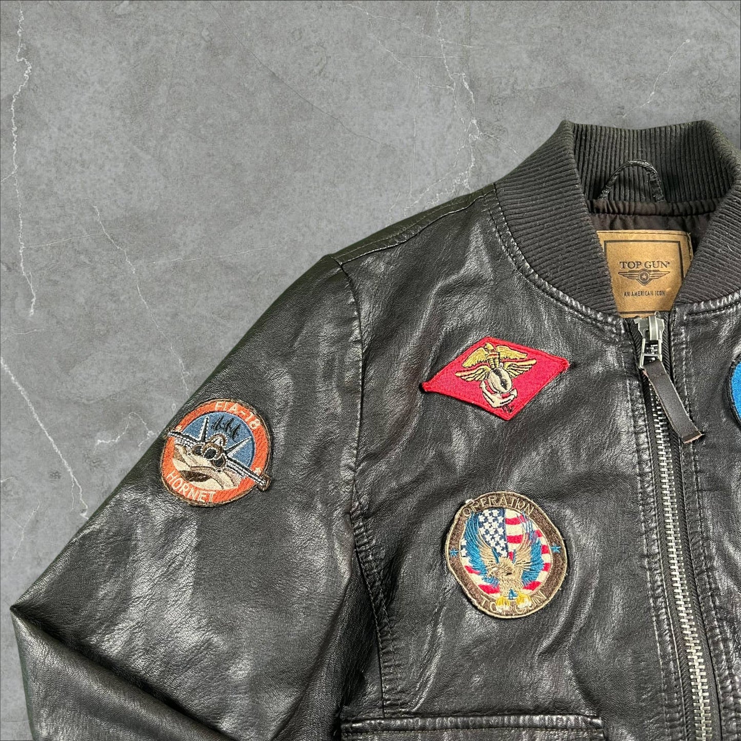 Bomber vintage Top Gun Vegan Leather Top Gun