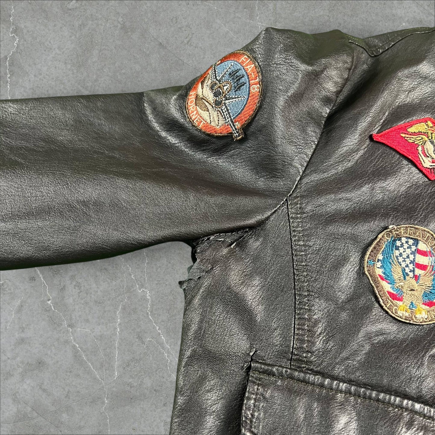 Bomber vintage Top Gun Vegan Leather Top Gun