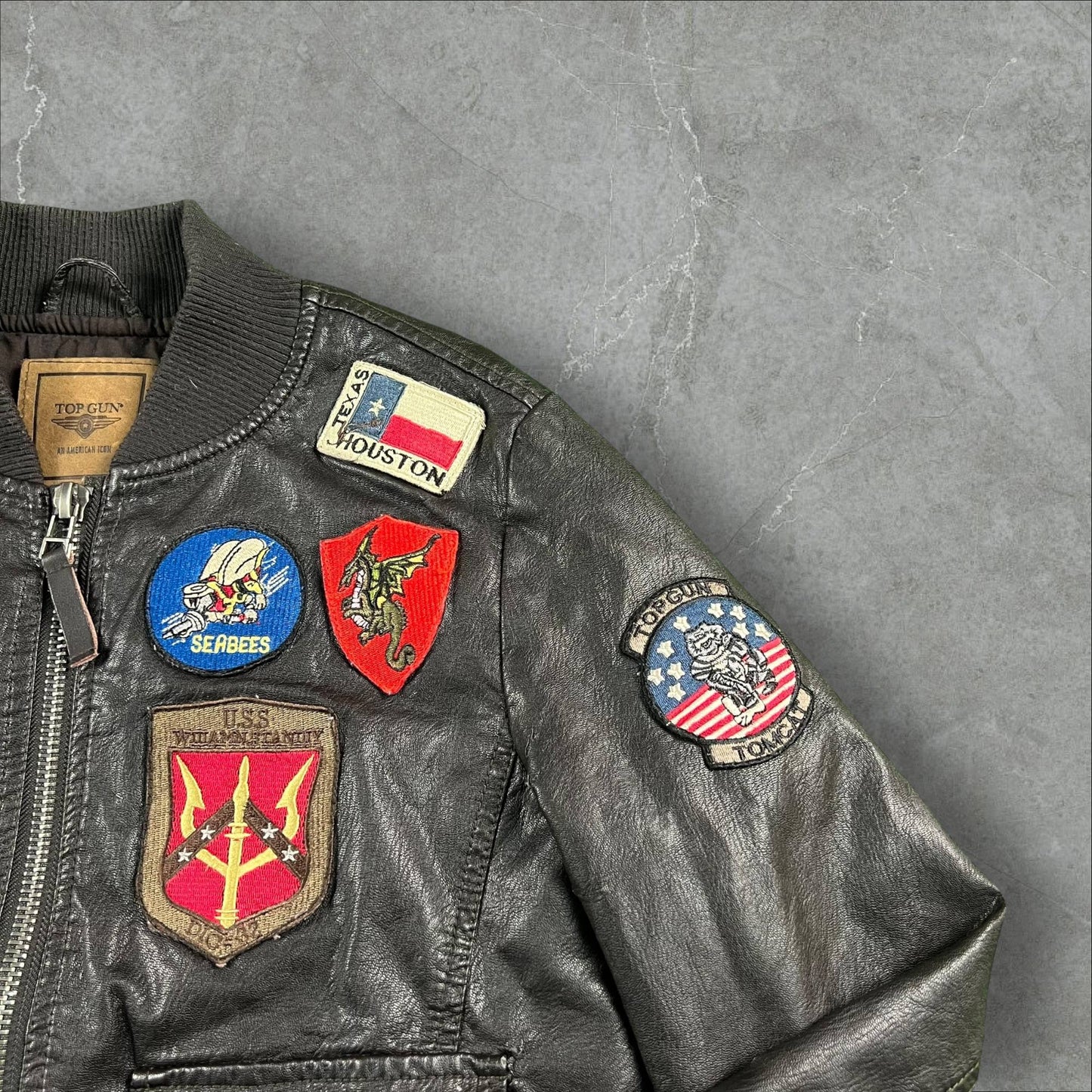 Bomber vintage Top Gun Vegan Leather Top Gun