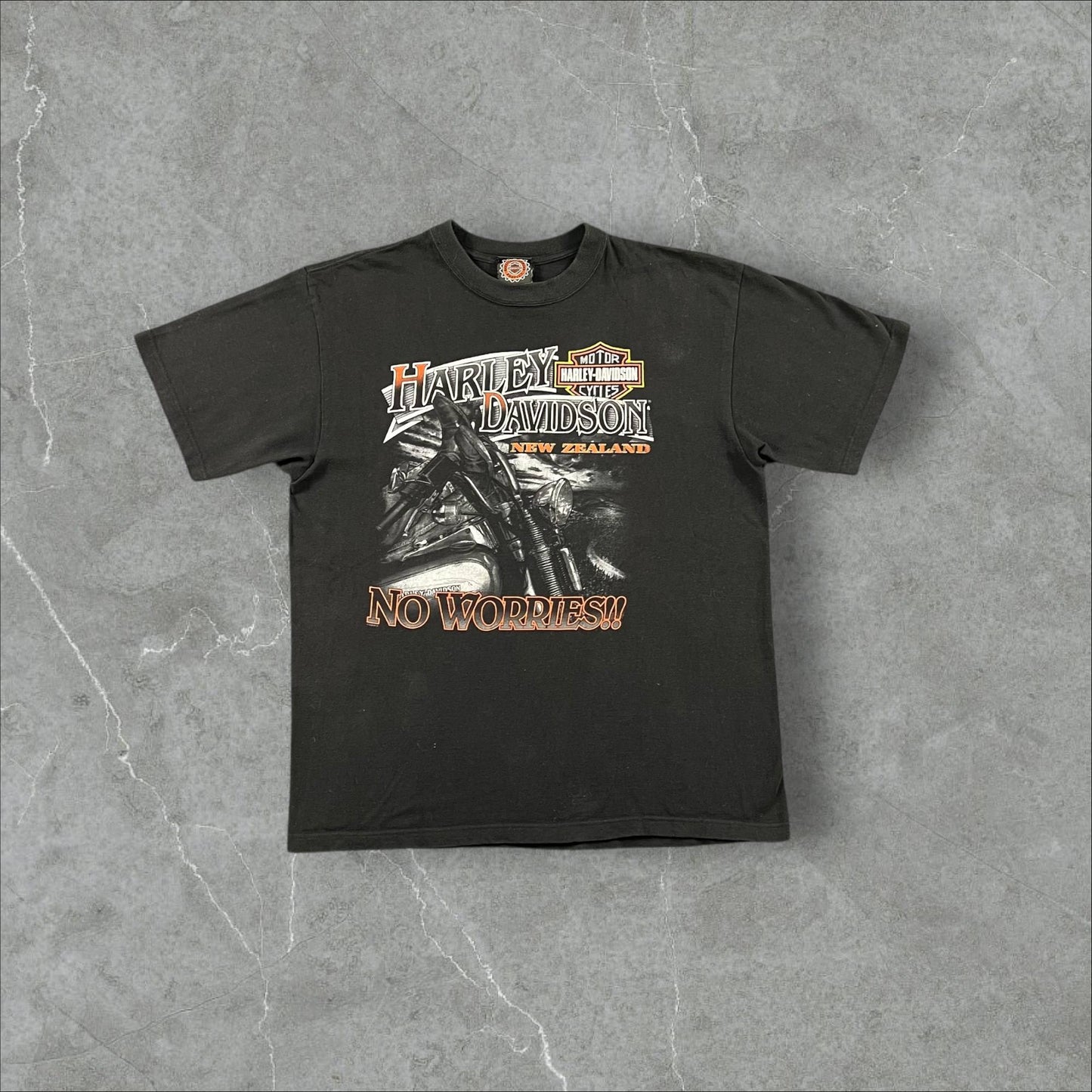 T-Shirt vintage Harley Davidson New Zealand “No Worries” Harley Davidson