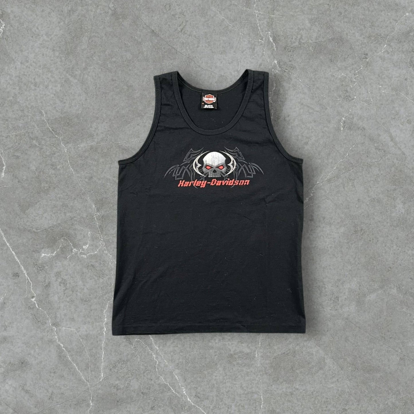 Canotta Vintage Harley-Davidson Valley Belmont OH Wheeling WV Grafica Teschio Harley Davidson