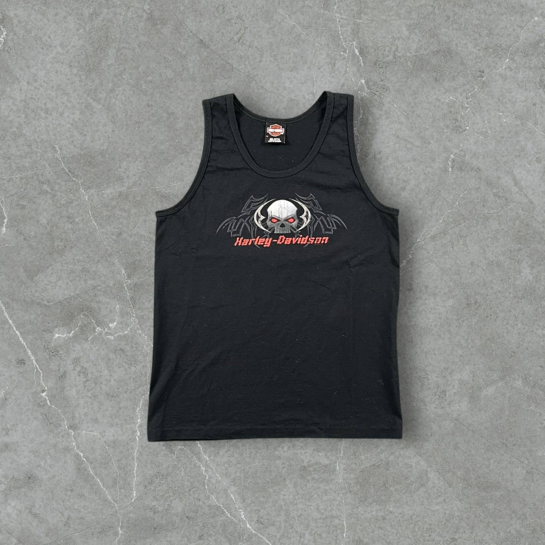 Canotta Vintage Harley-Davidson Valley Belmont OH Wheeling WV Grafica Teschio Harley Davidson