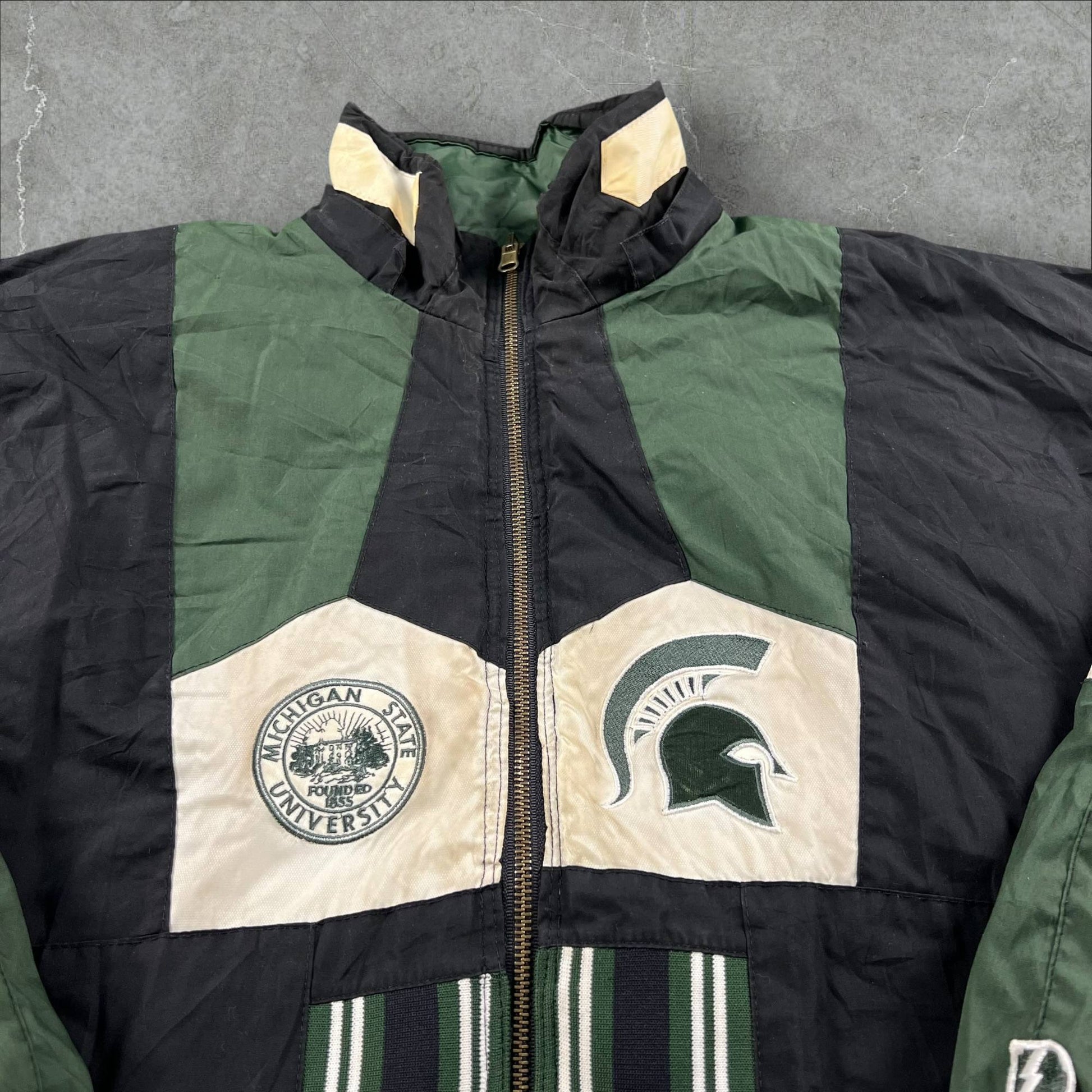 Giacca vintage 90s Pro Player NCAA Michigan State Spartans Pro Player