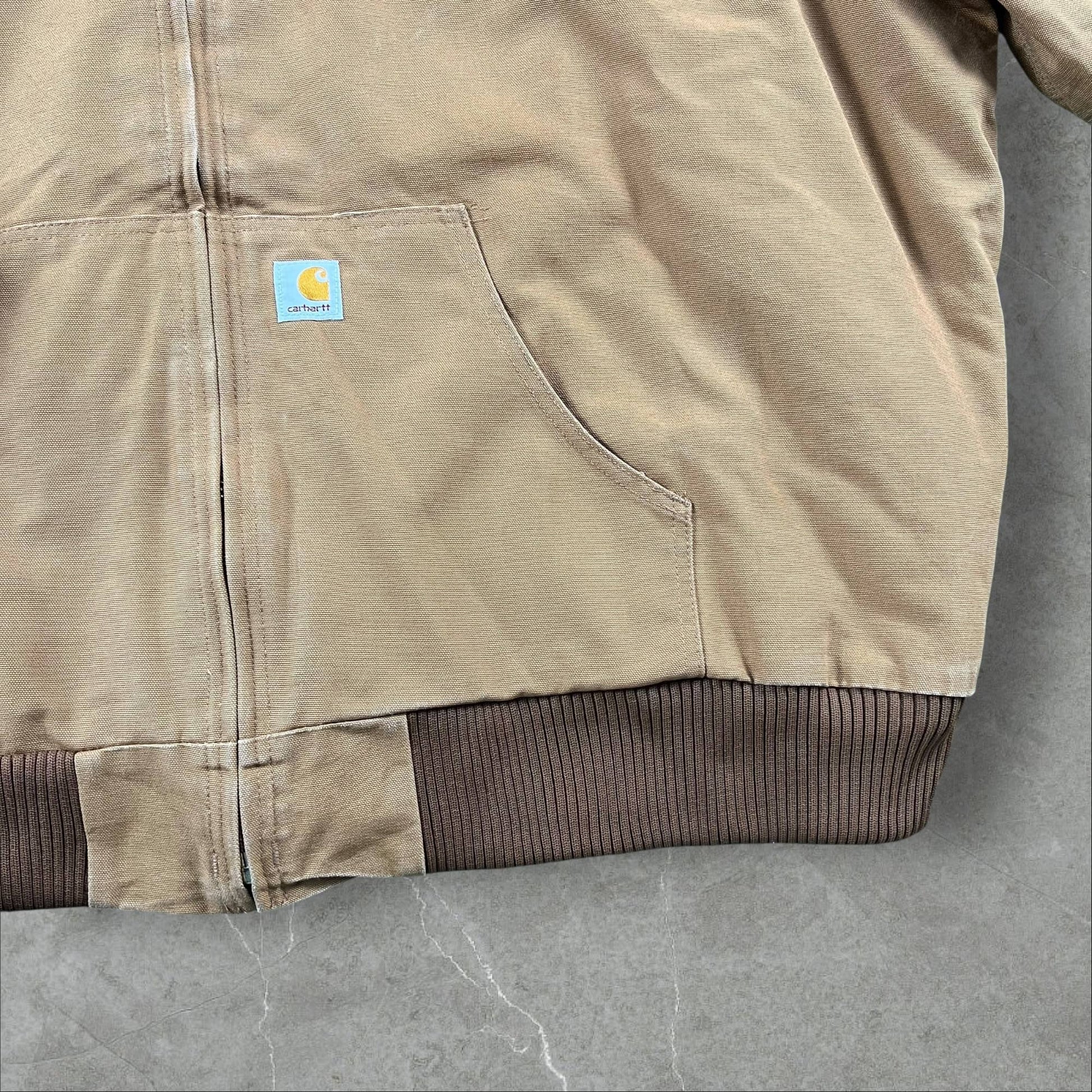 Giacca Carhartt Active J140 Brown Quilted “Spancrete Building Innovation” Made in the USA Carhartt