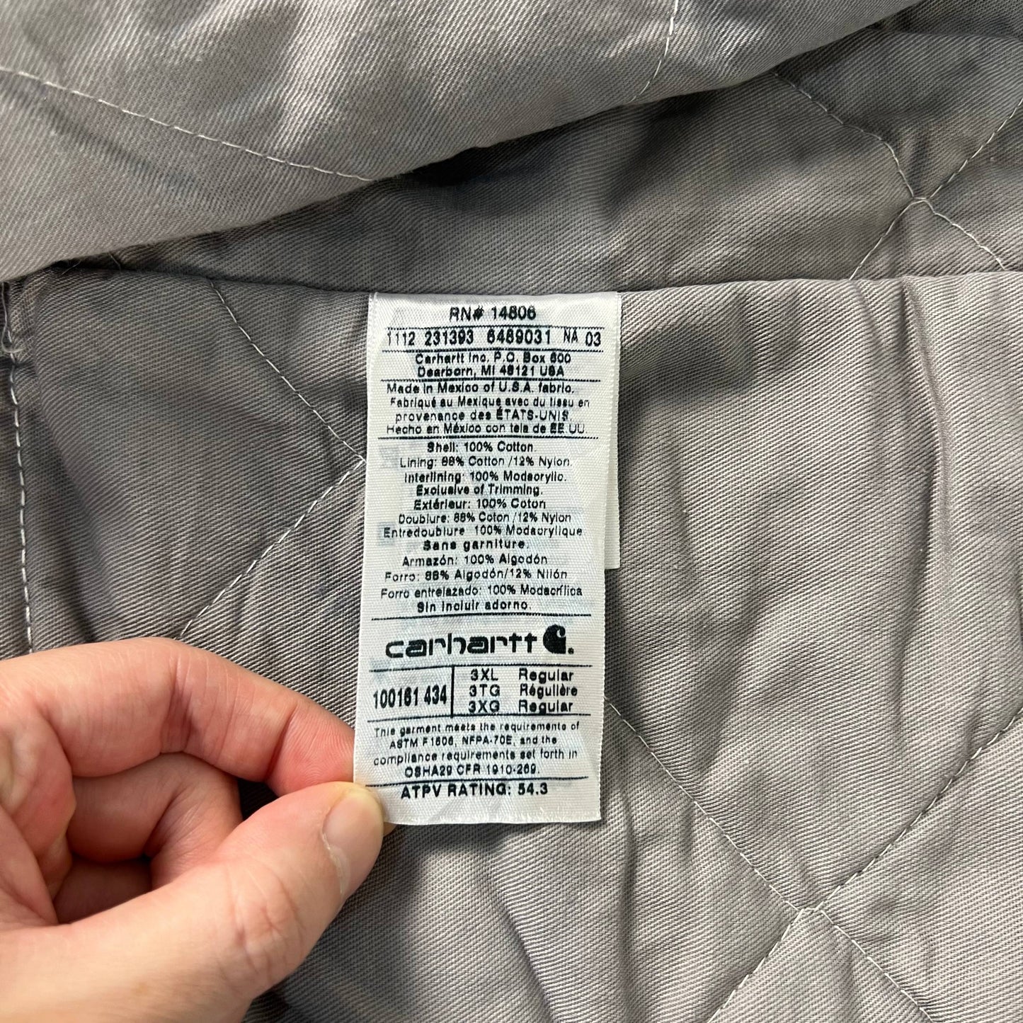 Giacca Carhartt FR Vintage ad Alta Visibilità con Imbottitura Trapuntata Resistente al Fuoco Carhartt