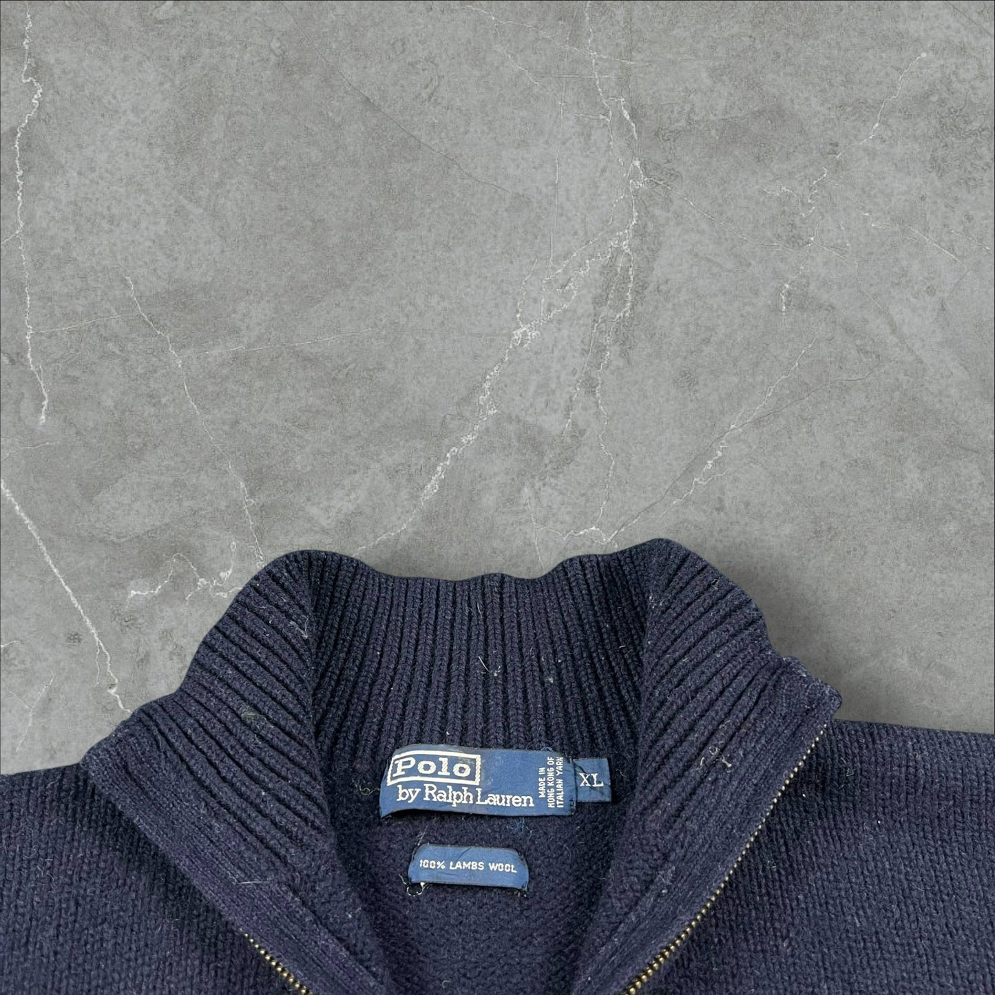 Maglione vintage Quarter Zip Polo Ralph Lauren lana di agnello Ralph Lauren