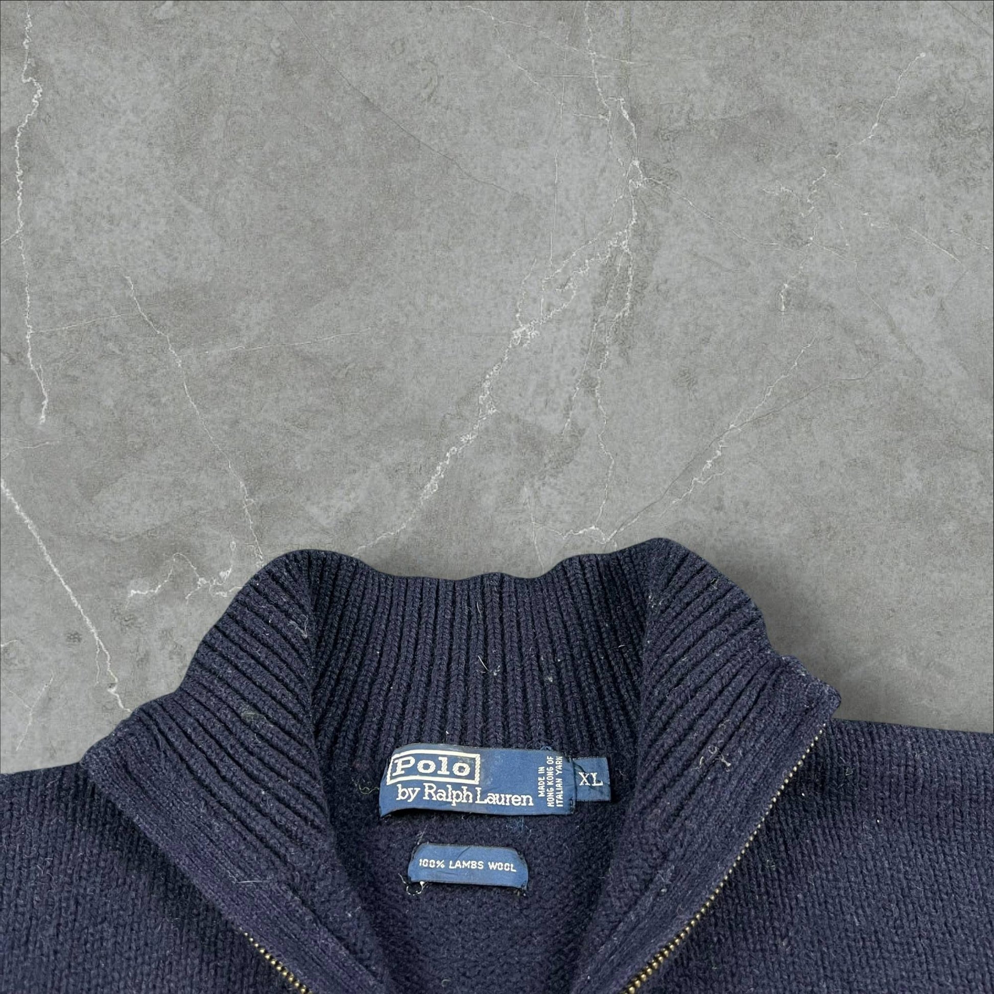 Maglione vintage Quarter Zip Polo Ralph Lauren lana di agnello Ralph Lauren