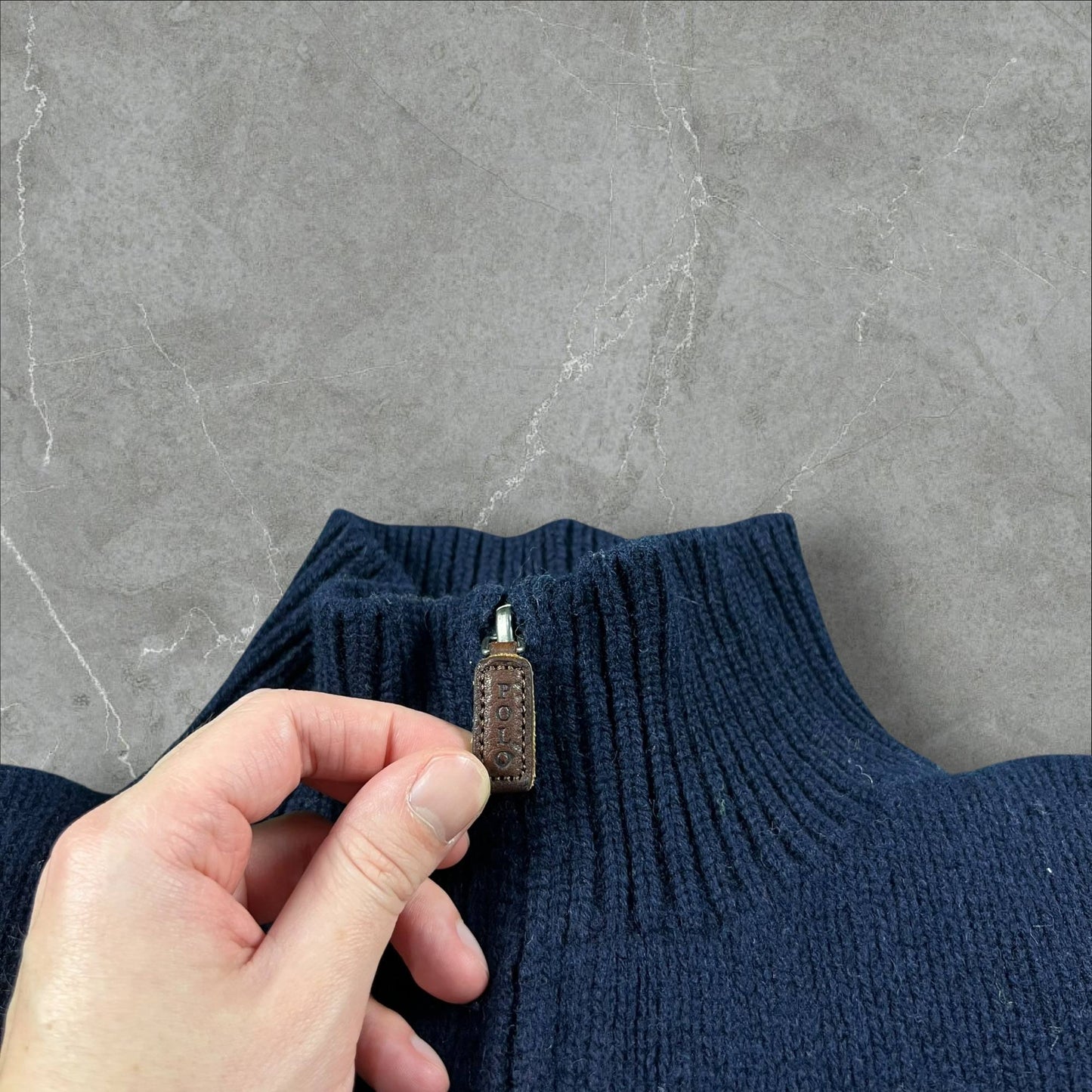 Maglione vintage Quarter Zip Polo Ralph Lauren lana di agnello Ralph Lauren