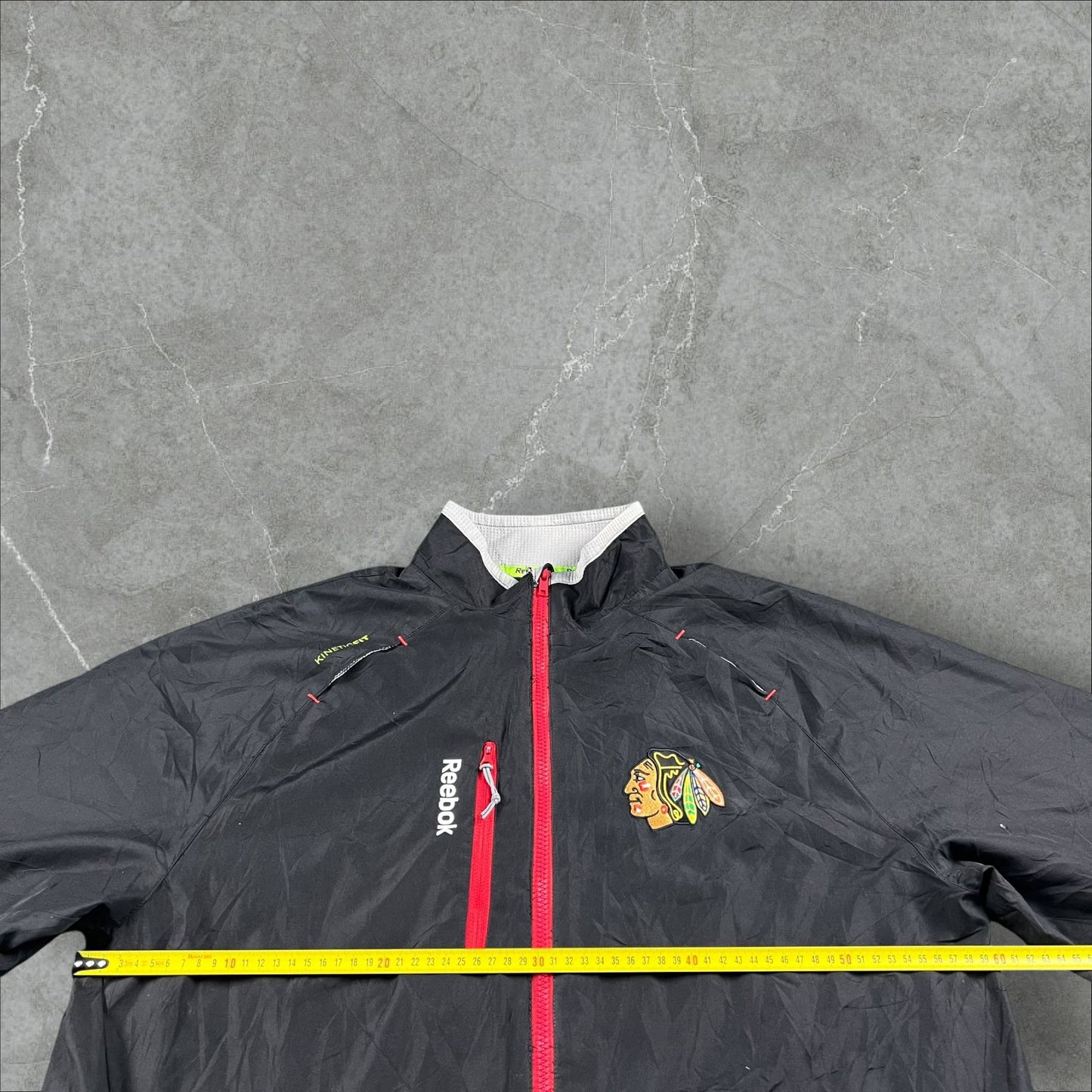 Giacca a vento vintage Reebok NHL Chicago Blackhawks Center Ice Kinetics Fit NHL