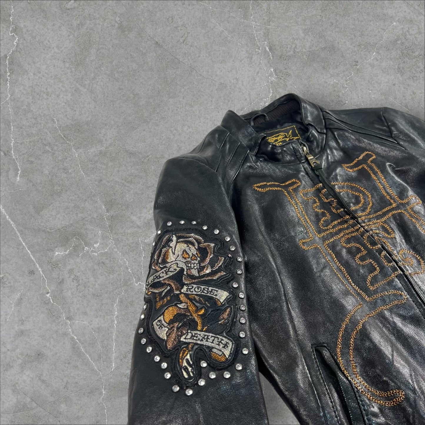 Giacca Vintage Ed Hardy x Avirex 100% Pelle Avirex