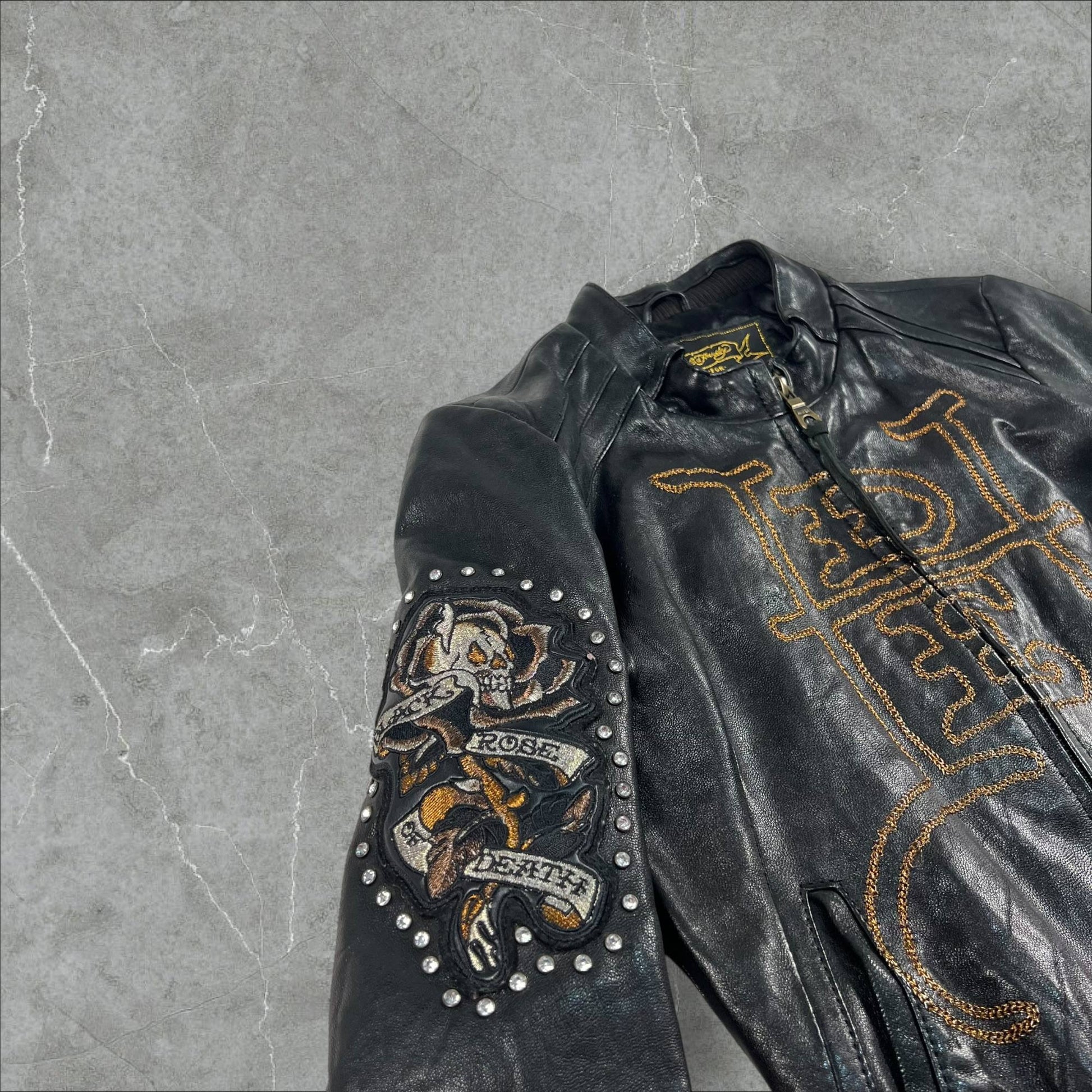 Giacca Vintage Ed Hardy x Avirex 100% Pelle Avirex