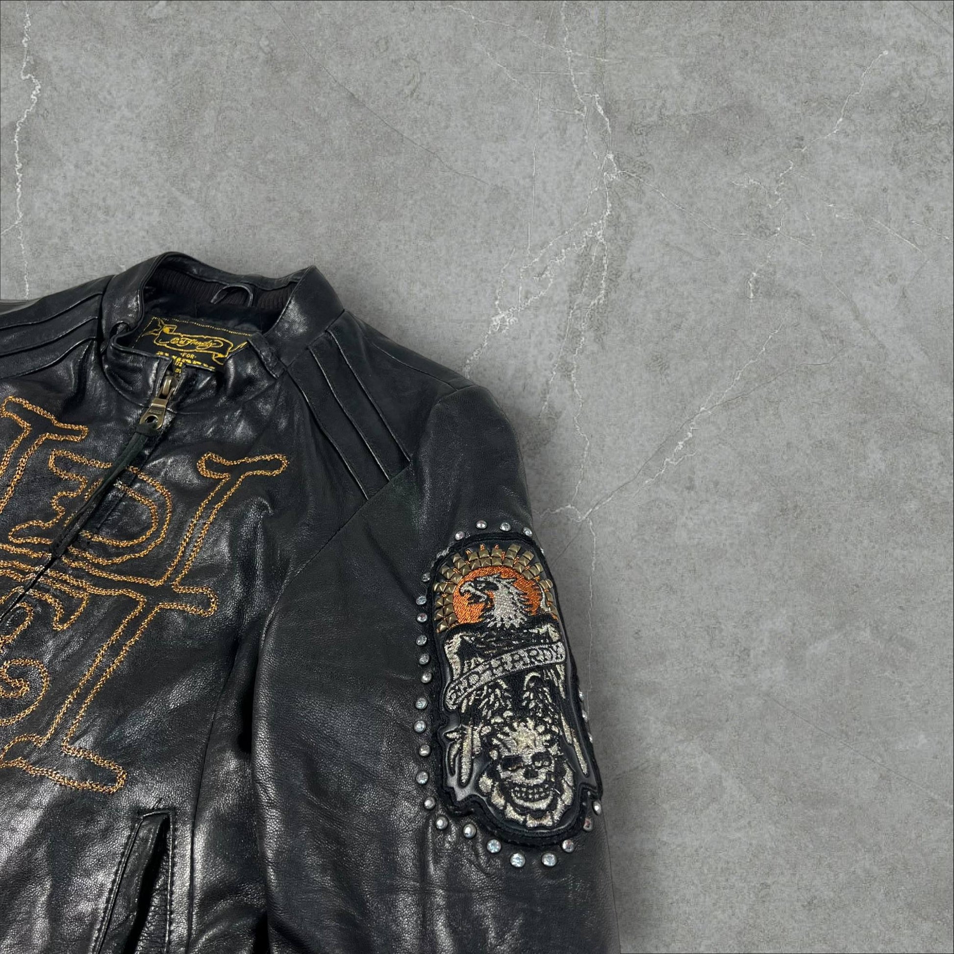 Giacca Vintage Ed Hardy x Avirex 100% Pelle Avirex