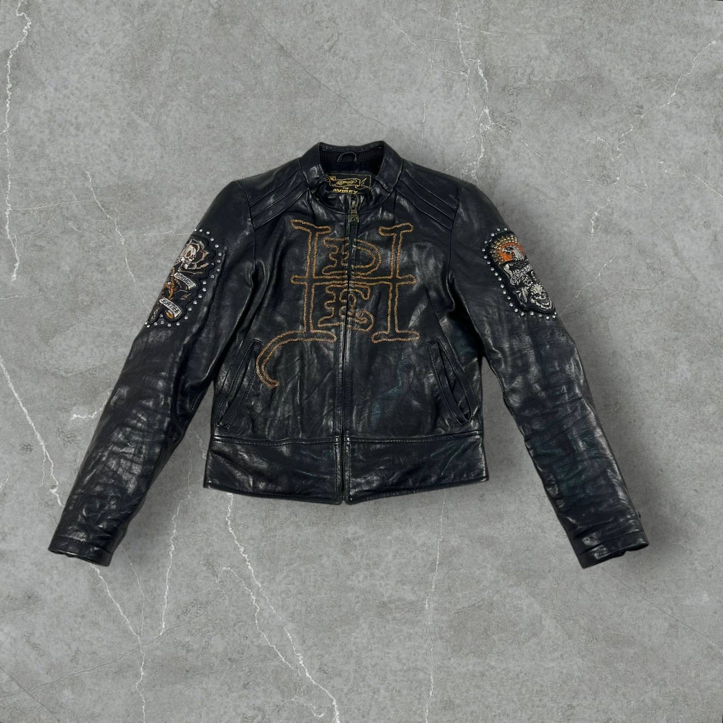 Giacca Vintage Ed Hardy x Avirex 100% Pelle Avirex