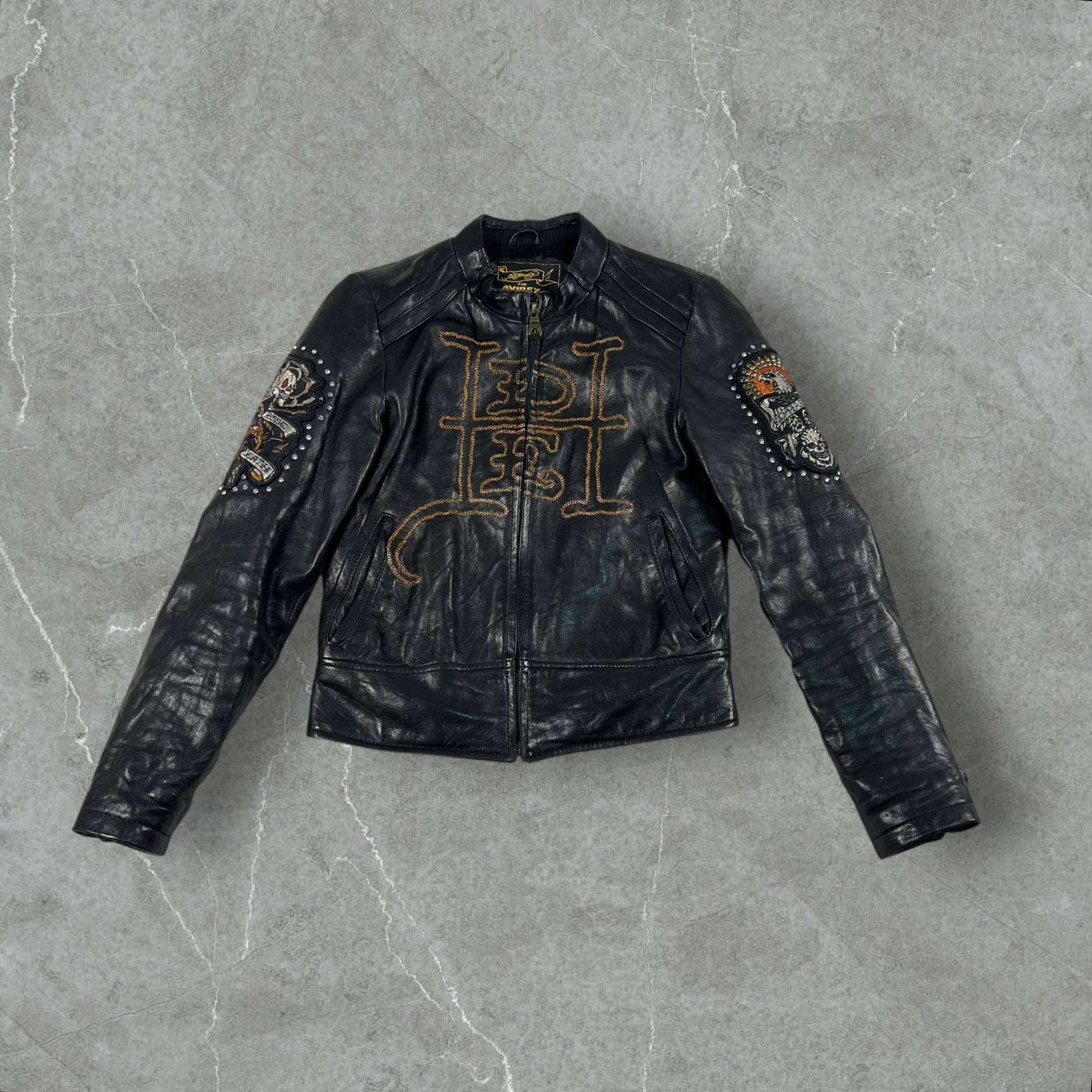 Giacca Vintage Ed Hardy x Avirex 100% Pelle Avirex