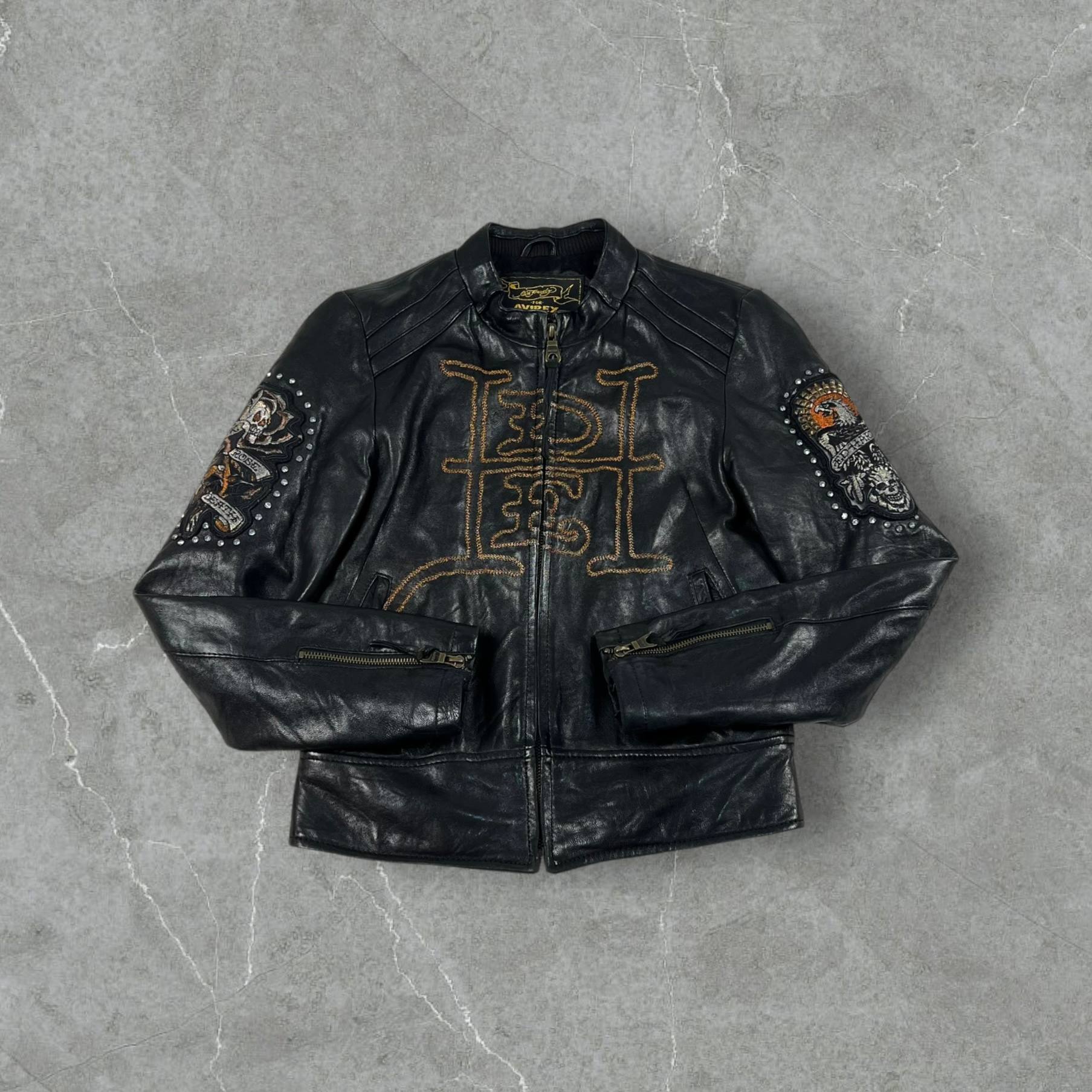 Giacca Vintage Ed Hardy x Avirex 100% Pelle Avirex