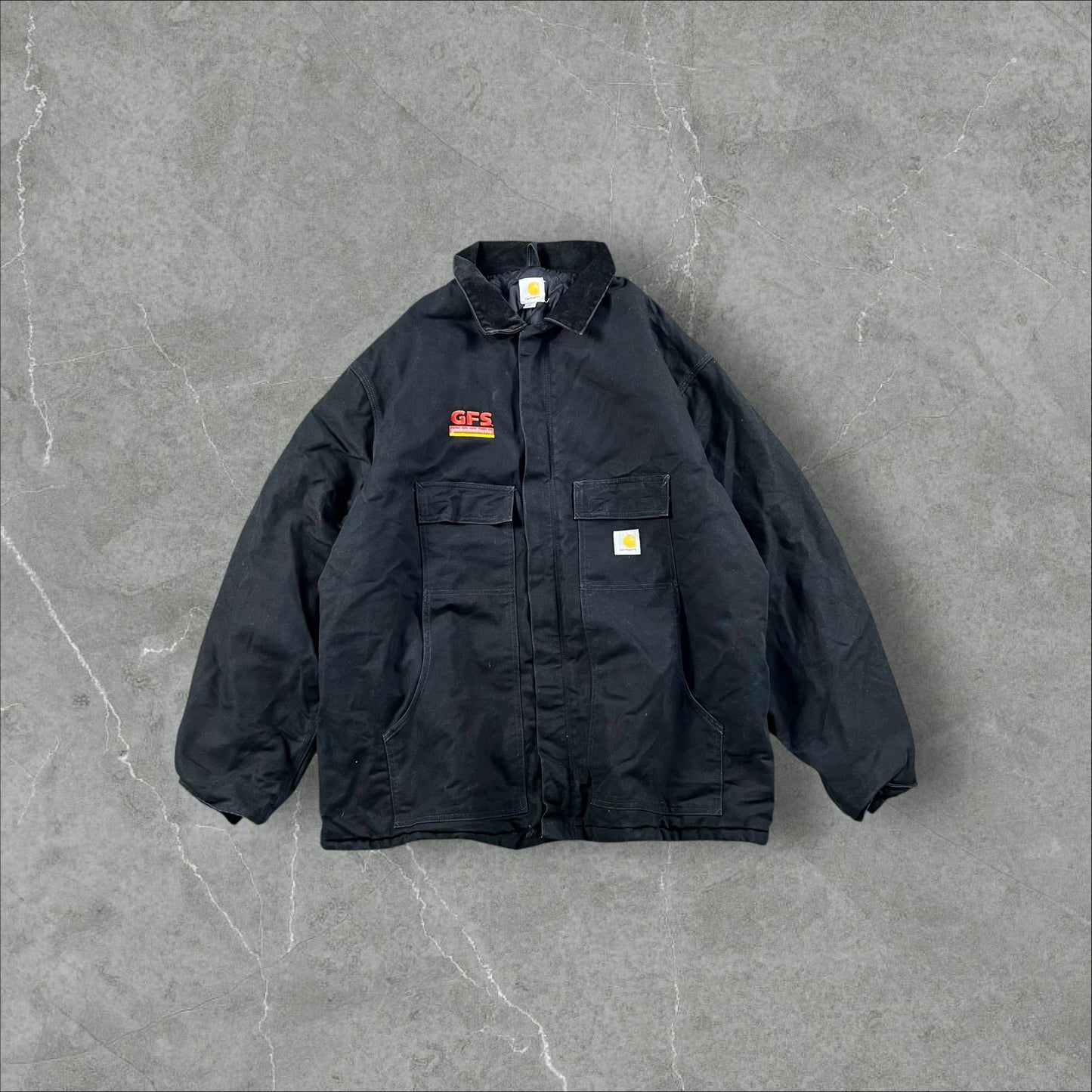 Giacca vintage Carhartt GFS Quilted Insulated Work Jacket - Style 111157 BLK Carhartt