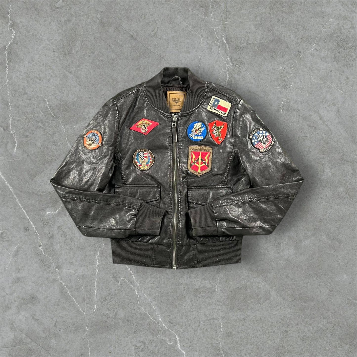 Bomber vintage Top Gun Vegan Leather Top Gun