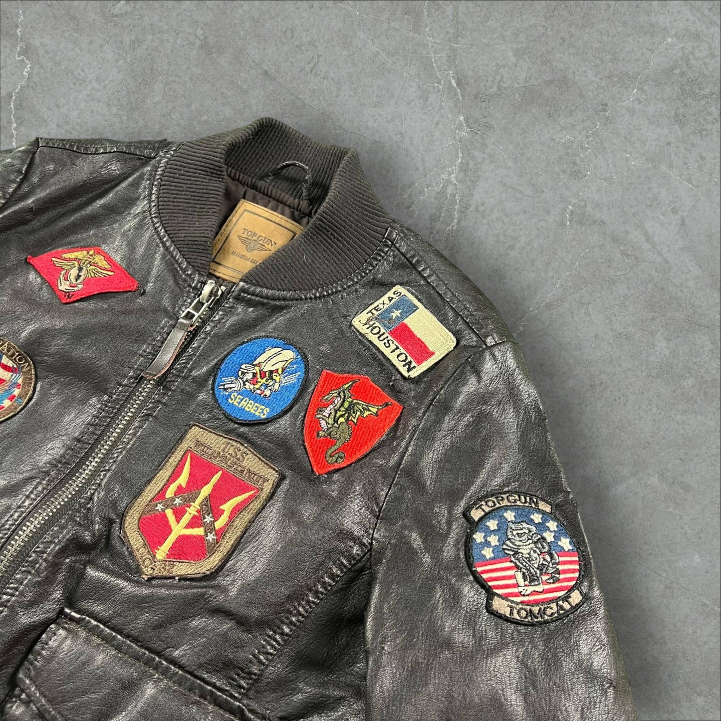 Bomber vintage Top Gun Vegan Leather Top Gun