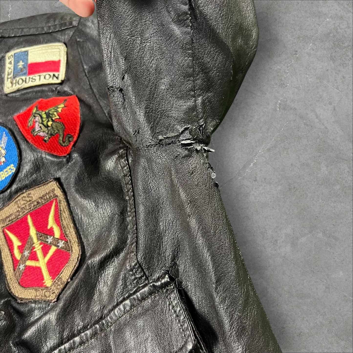 Bomber vintage Top Gun Vegan Leather Top Gun