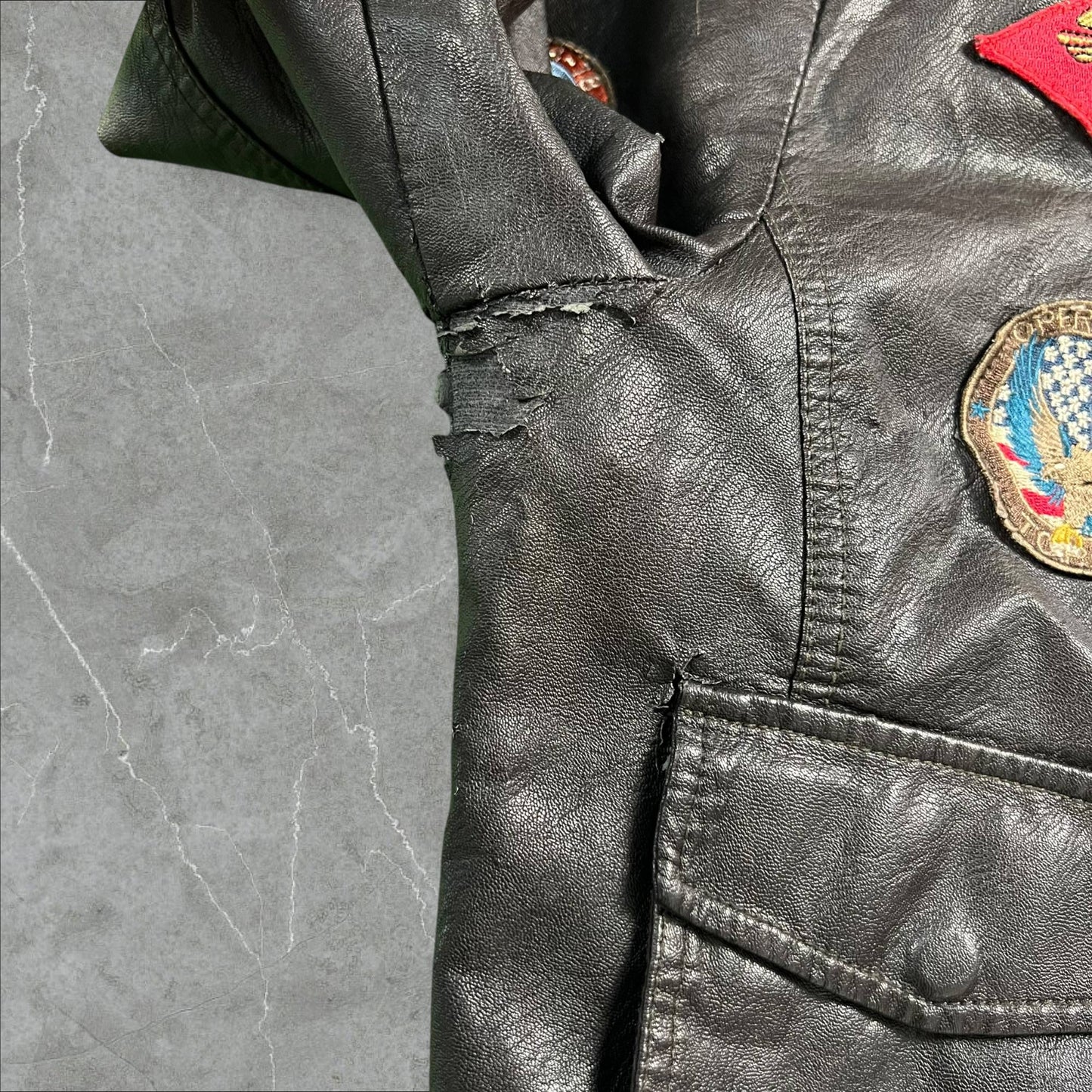 Bomber vintage Top Gun Vegan Leather Top Gun